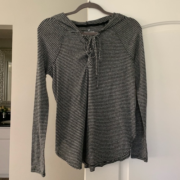 Tops - American Eagle striped hoodie